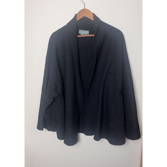 Anthropologie Trish Open Front Cinch Cardigan Sweater Jacket One Size Black - Picture 5 of 11